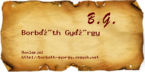 Borbáth György névjegykártya
