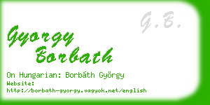 gyorgy borbath business card