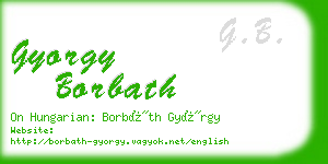 gyorgy borbath business card